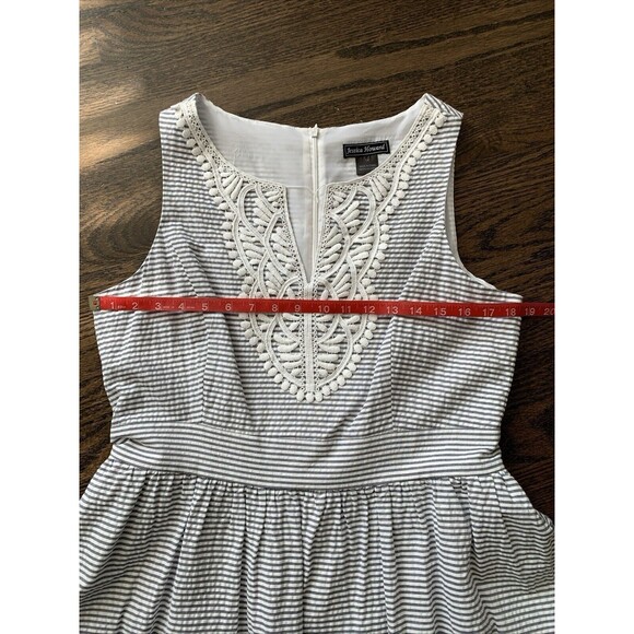 Jessica Howard Seersucker Sundress Womens 14‎ Lace Sleeveless A Line - Picture 6 of 7